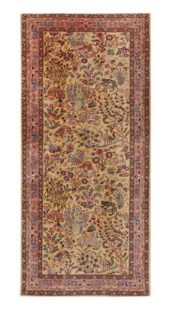 Tapis Tebriz (chaîne et trame en coton, velours...