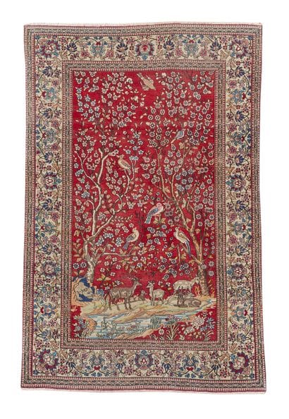 Tapis Teheran (chaîne et trame en coton,...