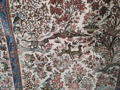 Tapis Ghoum laine et soie (chaîne et trame...