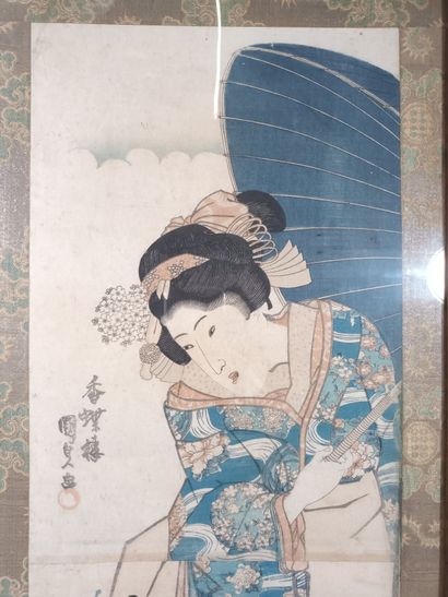 Ensemble de quatre double oban tate-e :
Utagawa...