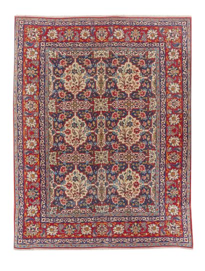 Tapis Najafabad (chaîne et trame en coton,...