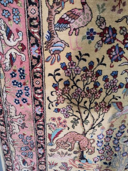Tapis Tebriz (chaîne et trame en coton, velours...