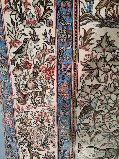 Tapis Ghoum laine et soie (chaîne et trame...