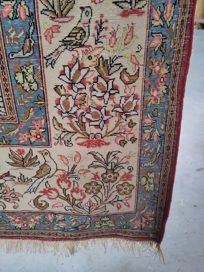 Tapis Ghoum laine et soie (chaîne et trame...