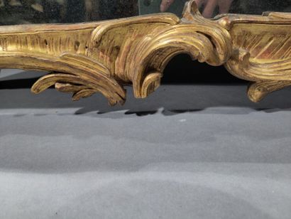 Large molded, carved and gilded wood mirror...