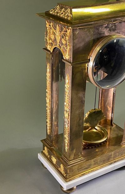 Régulateur de cheminée en bronze doré, en...