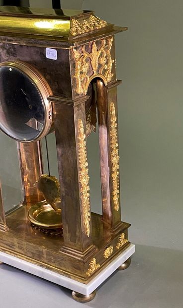 Régulateur de cheminée en bronze doré, en...