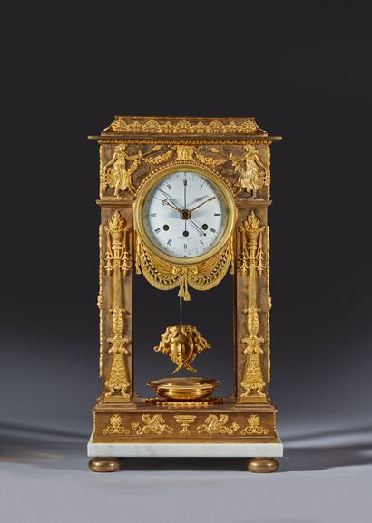 Régulateur de cheminée en bronze doré, en...