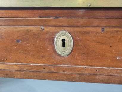 Molded walnut console table opening to a...