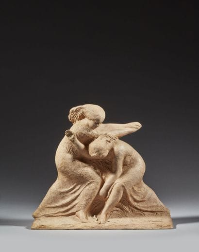 Joaquim CLARET (1879-1964) 
Two nymphs with...