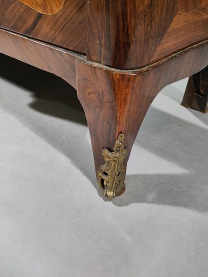 Rosewood and rosewood flap desk, with butterfly-wing...