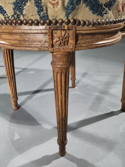 Pair of molded and carved beech chairs, with...