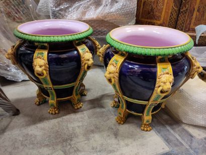 MINTON - XIXe siècle
Paire de cache-pots...