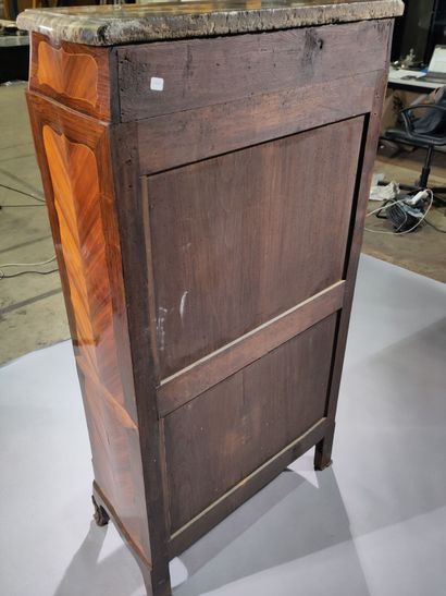 Rosewood and rosewood flap desk, with butterfly-wing...