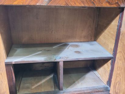 Rosewood and rosewood flap desk, with butterfly-wing...