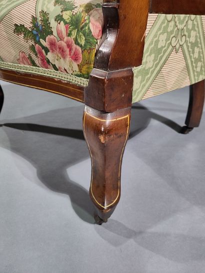 Mobilier de salon en placage de bois sombre...