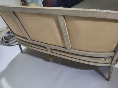 Six armchairs and a sofa in molded, carved...