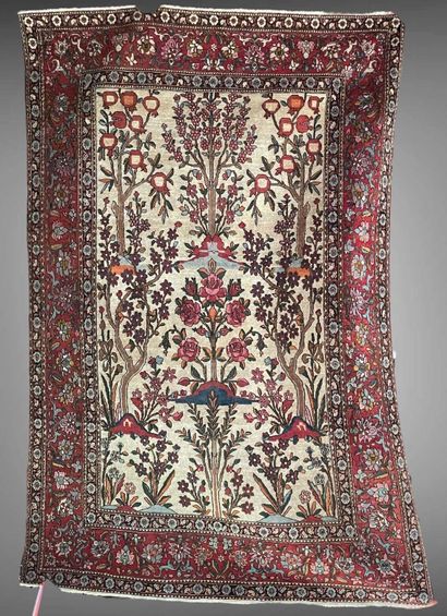 Tapis Najafabad (chaîne et trame en coton,...