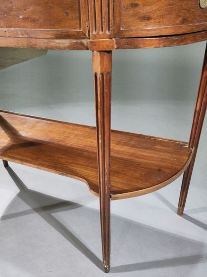 Molded walnut console table opening to a...