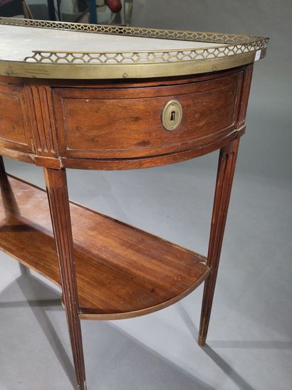 Molded walnut console table opening to a...