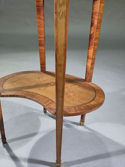 Small oval writing table, in marquetry of...