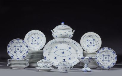 ROYAL COPENHAGEN.
White porcelain service...