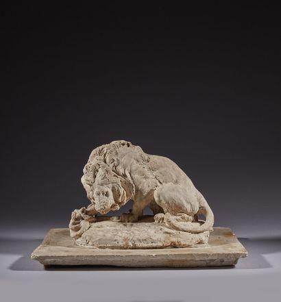 After Antoine-Louis BARYE (1795-1875) 
Lion...