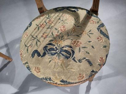 Pair of molded and carved beech chairs, with...