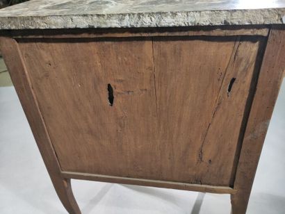 A half-moon-shaped rosewood and satinwood...