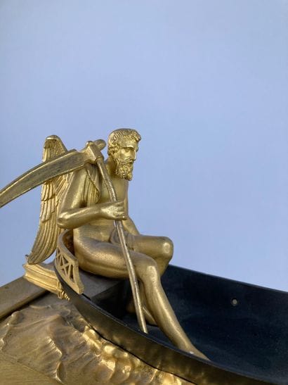 Pendule à l'Amour et au Temps, en bronze...