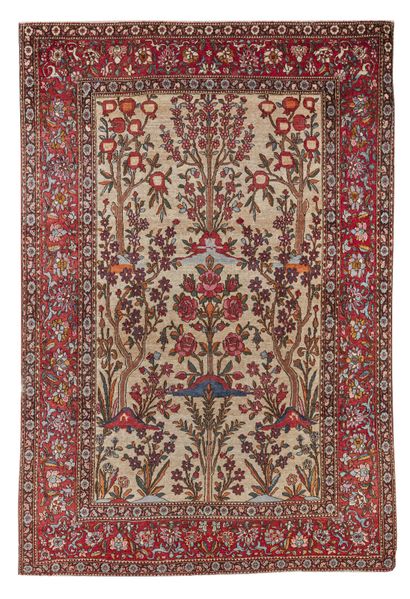 Tapis Najafabad (chaîne et trame en coton,...