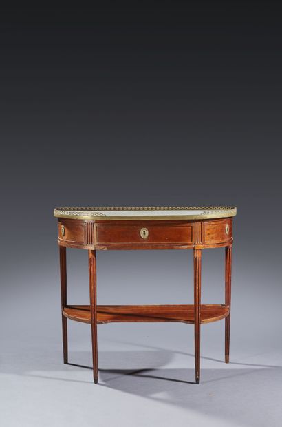 Molded walnut console table opening to a...
