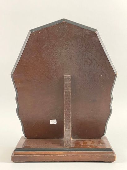 Cadre psyché en bois Art Déco de forme heptagonale...