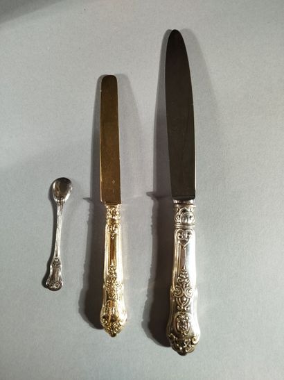 Importante ménagère en argent et vermeil,...