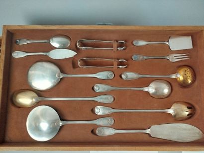 Importante ménagère en argent et argent fourré,...