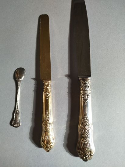 Importante ménagère en argent et vermeil,...