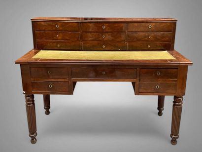 Bureau à gradin en acajou flammé (toutes...