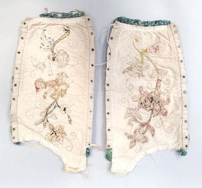 Deux fragments de broderie, XIXe siècle,...