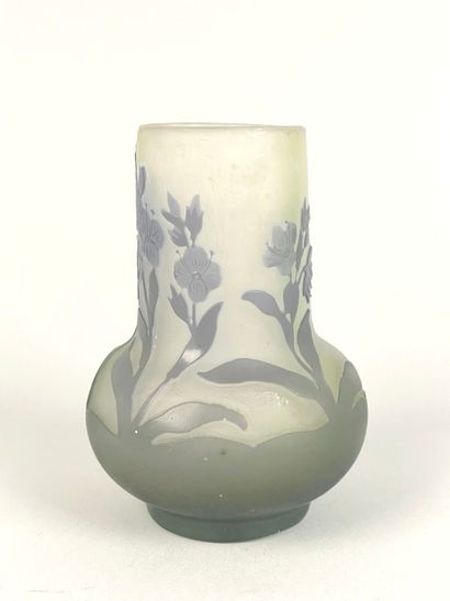 Travail français 
Vase en verre double couche...
