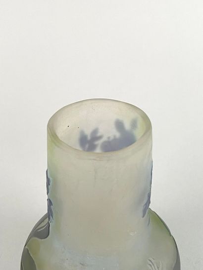 Travail français 
Vase en verre double couche...