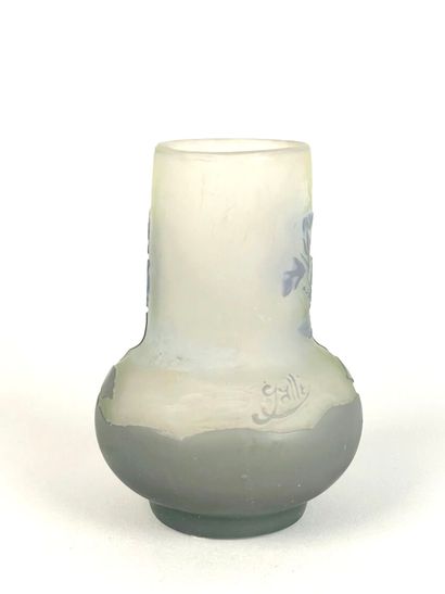 Travail français 
Vase en verre double couche...