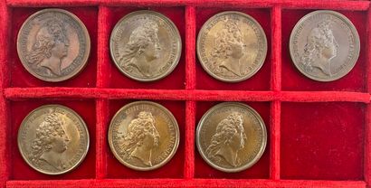 Reunion of seven medals including: 
1672...