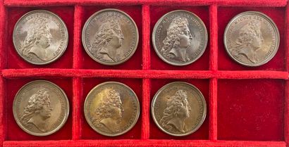 Reunion of seven medals including: 
1676...