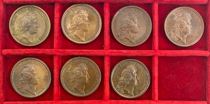 Reunion of seven medals including: 
1672...