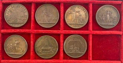 Reunion of seven medals including: 
1664...
