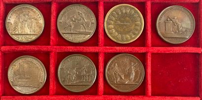 Reunion of seven medals including: 
1685...