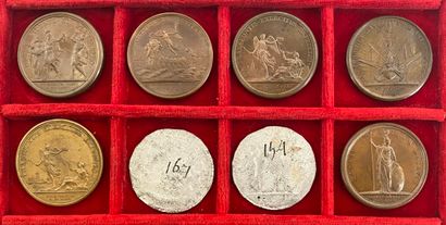 Reunion of eight medals including: 
1676...