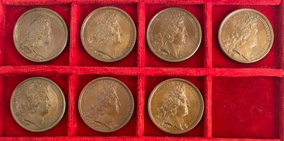 Reunion of seven medals including: 
1702...