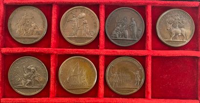 Reunion of seven medals including : 
1663...