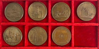 Reunion of seven medals including: 
1685...